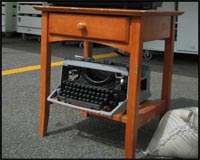 side table with typewriter