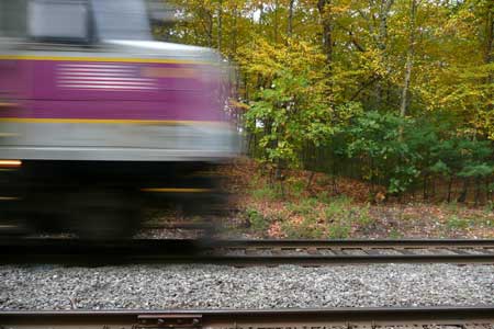 railroad track beside Walden Pond