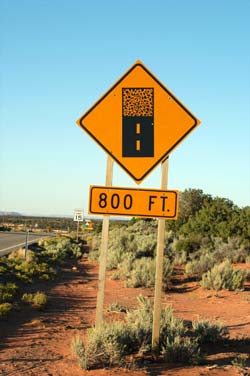 End of pavement, near Muley Point, Utah, 2003, photograph by Chris Taylor