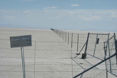 Controlled space of an Air Force boundary, northeast of Wendover, Utah, 2003, photograph by Chris Taylor